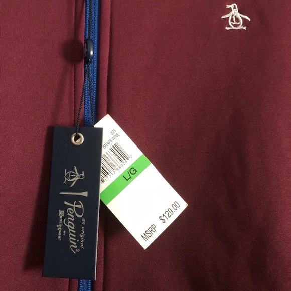 NWT Original Penguin maroon/blue full zip-up - Picture 4 of 6